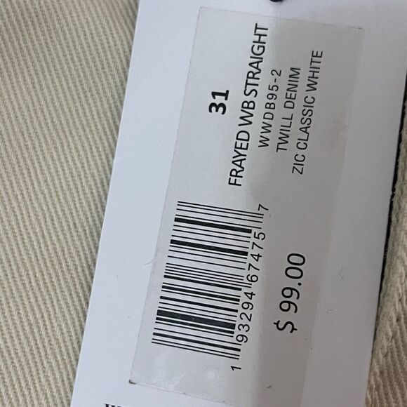 WeWoreWhat Frayed Straight Jean in Classic White 31 NEW - Picture 6 of 7